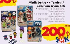 GOKİDY OYUNCAK MİNİK DOKTOR/TAMİRCİ/BAHÇIVAN OYUN SETİ